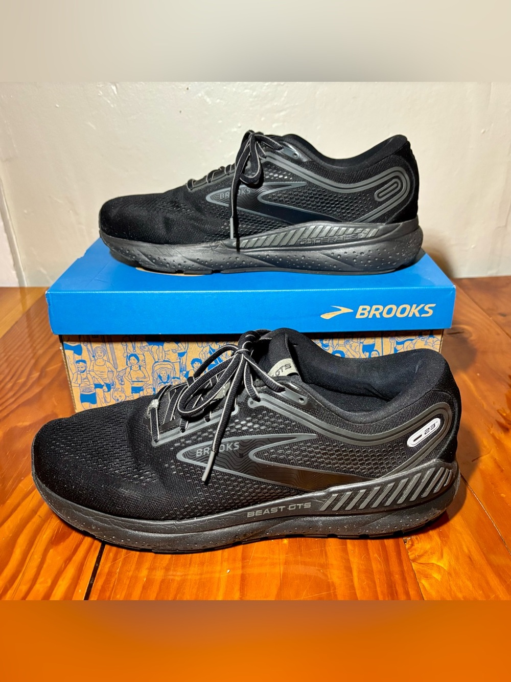 Brooks Beast GTS 23 Size 13 Black Men's Running Walking Shoes Athletic Sneakers